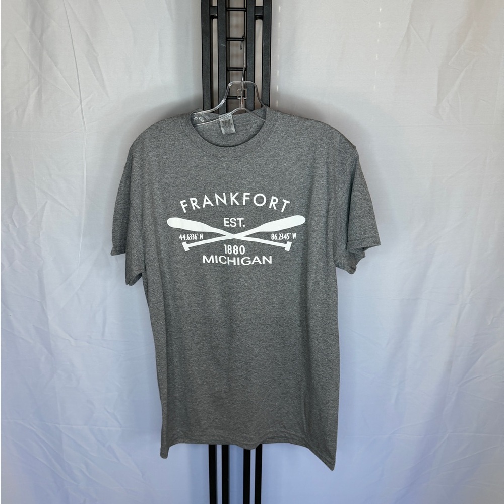 Gildan Gray Frankfort Michigan Short Sleeve Tee